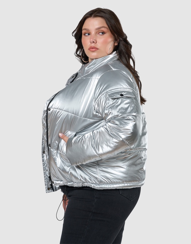 Sunday In The City - Superfly Silver Puffa Jacket