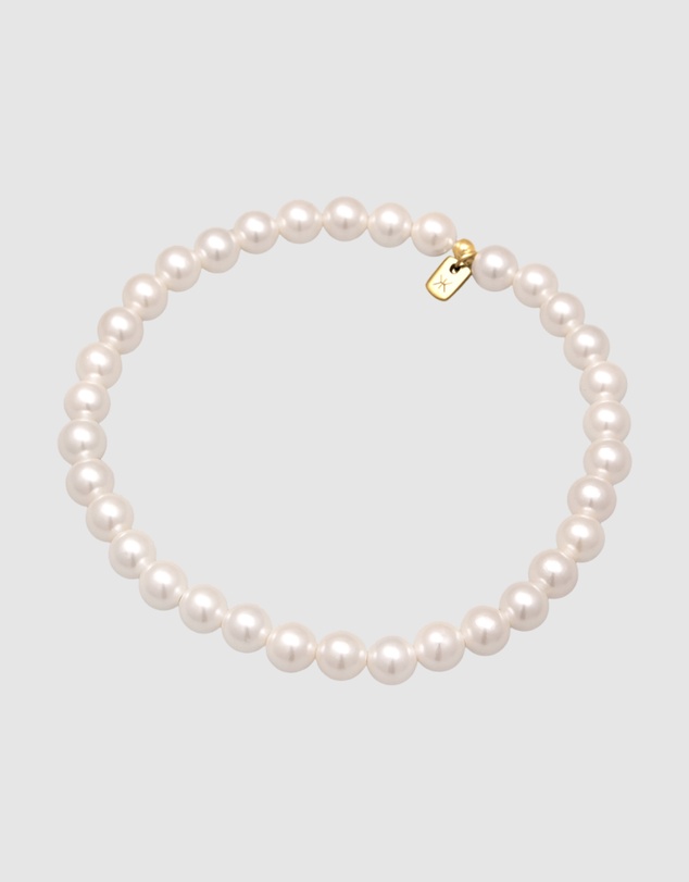 Kuzzoi - ICONIC EXCLUSIVE - Bracelet Trend Elegant with Shell Core Pearls in 925 Sterling Silver Gold Plated
