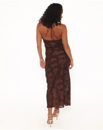 Petal & Pup - Remy Halterneck Maxi Dress - Brown