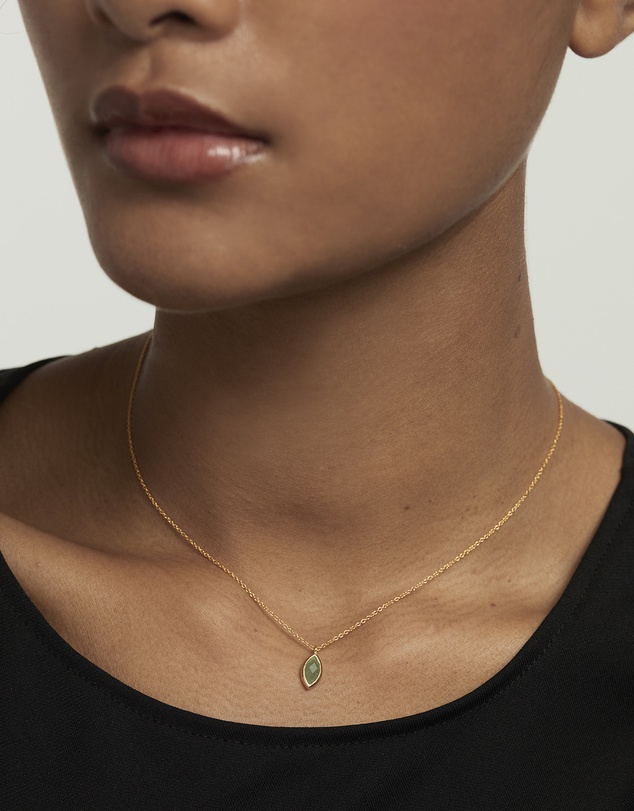 PDPAOLA - Green Aventurine Gold Necklace