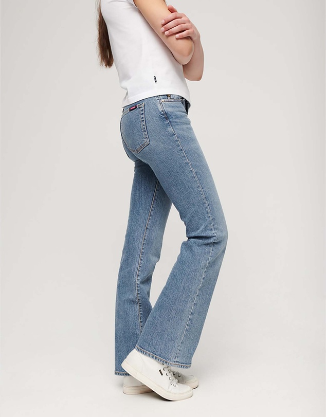 Superdry - Organic Cotton Mid Rise Slim Flare Jeans