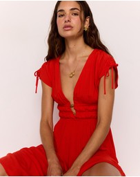MINKPINK - Scarlett V-Neck Midi Dress