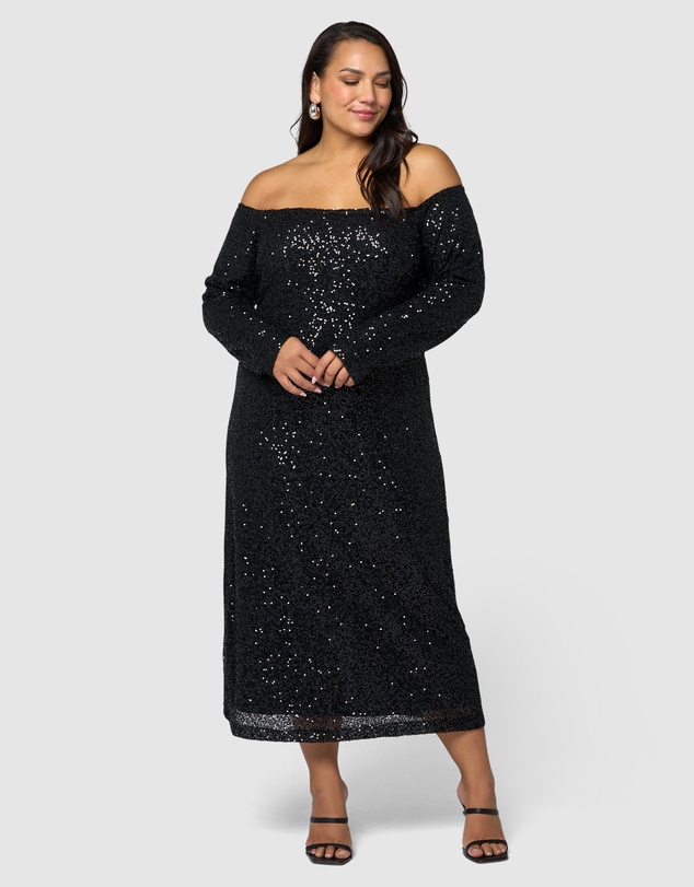 Pink Dusk by Curve Project - Spellbinding Sequin Midi Dress