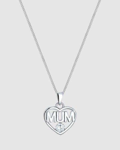 Necklace Mother Child Pendant with Swarovski® Crystals in 925 Sterling Silver