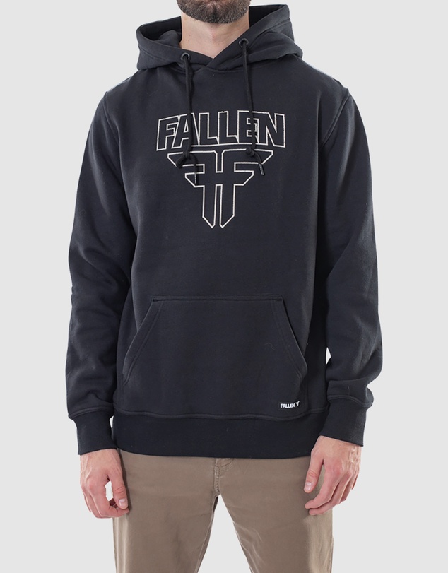 Fallen Footwear - Fallen Footwear Men Insignia Hoodie Jumper Regular Fit Black/White