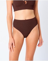 UNE PIECE - High-Waisted Crinkle Cut Bikini Bottom
