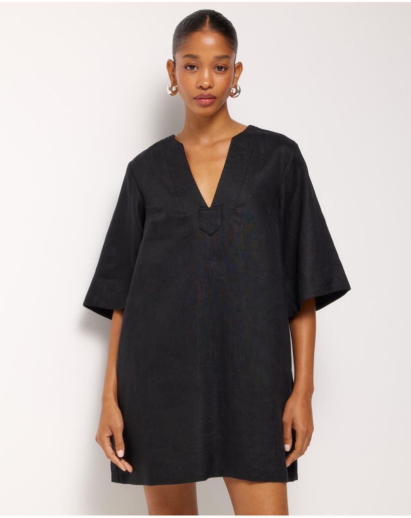 Soraya Linen Mini Dress by AERE Online | THE ICONIC | Australia