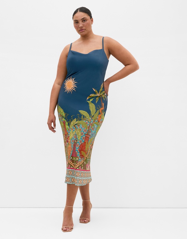 City Chic - Sadie Paradise Print Slip Dress