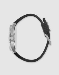 Maxum - Prince Black Dial & Silicone Band & Silver Tone Case