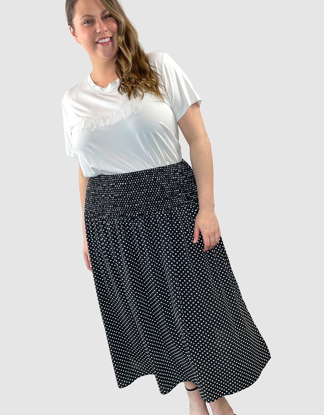 Love Your Wardrobe - Andy Shirred Waist Skirt