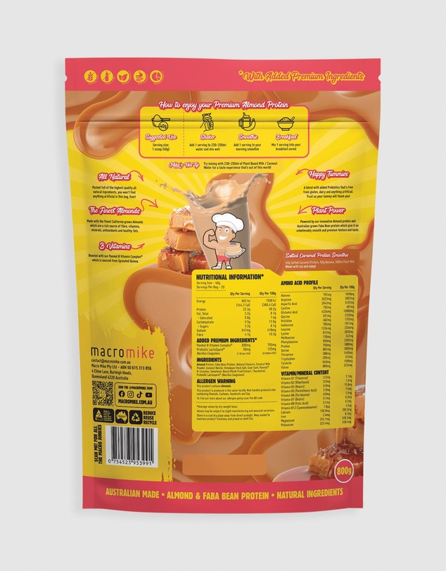 Macro Mike - Salted Caramel Premium Almond Protein - 800g