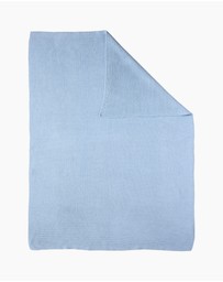 Living Textiles - Pram Knitted Blanket - Celestial Blue