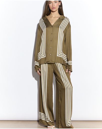 OLIVE CREAM STRIPE
