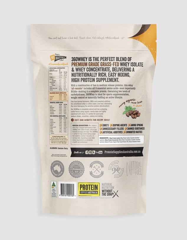 Protein Supplies Australia - 360Whey (WPI+WPC Combo) Chocolate