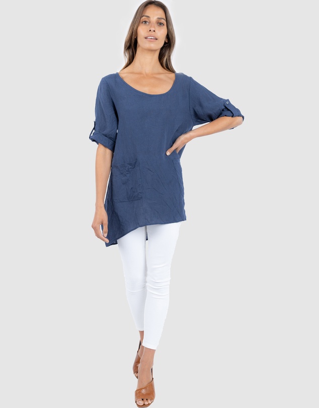 CAMIXA - Federica Linen Tunic Top