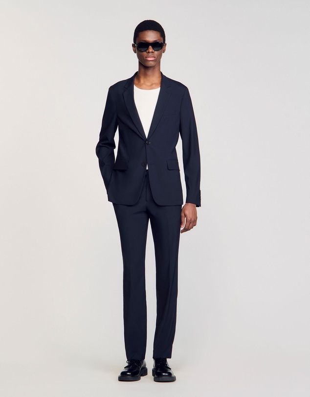 Sandro - Formal Destructure Wool Stretch Jacket