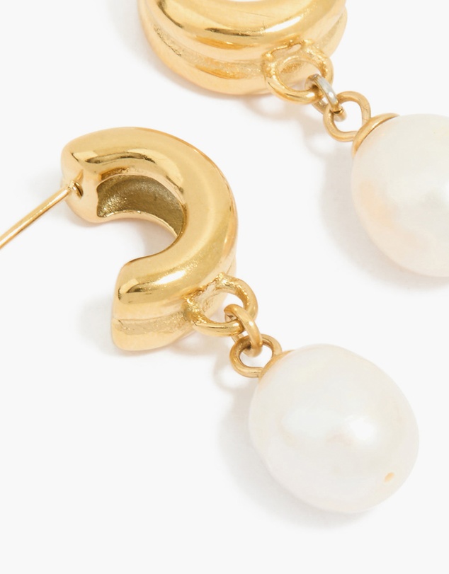 Lovisa - Waterproof Gold Plated Stainless Steel Pearl Chunky Drop Earrings