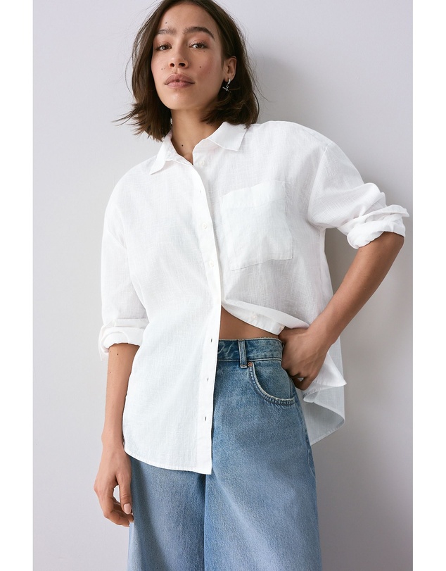 NEXT - Long Sleeve Shirt With Linen