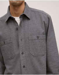 Trenery - Brushed Cotton Overshirt in Charcoal