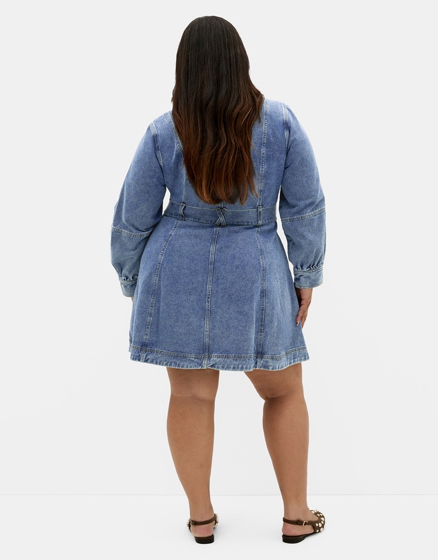 City Chic - Demi Belted Denim Mini Dress