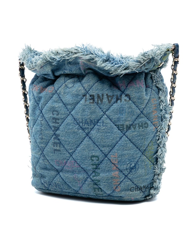 Pre-Loved by Azura Reborn - Pre-Loved Medium Quilted Denim Mood Bucket with Chain