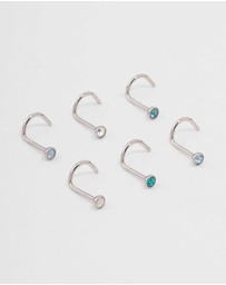 Lovisa - Surgical Steel Blue Mermaid Nose Piercing 6-Pack