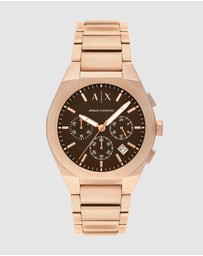 Armani Exchange - Rose Gold Analogue-Chronograph Watch