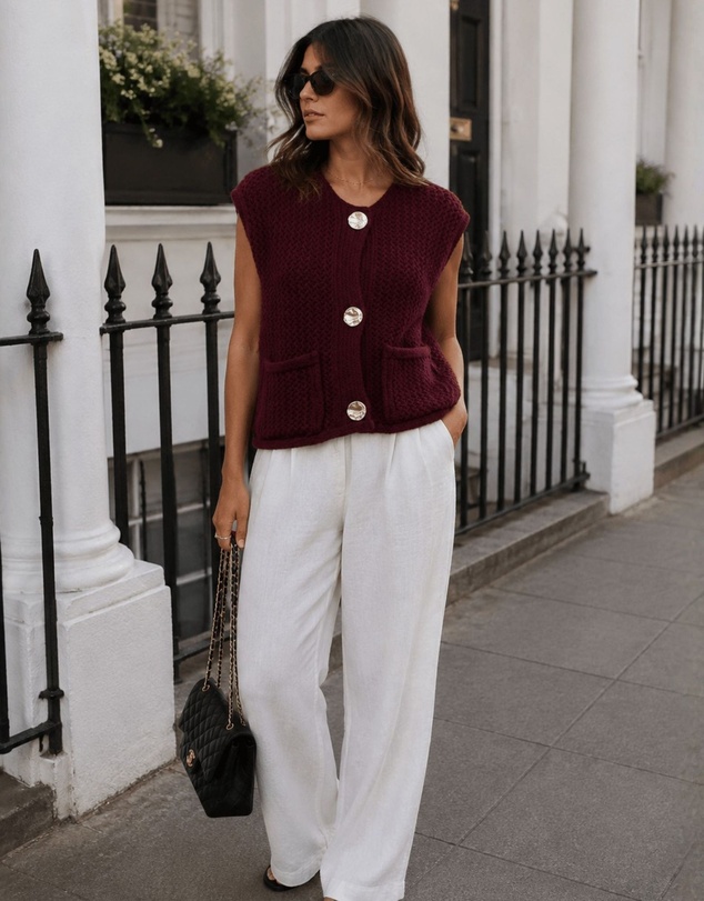 Esther & Co - Vasha Knit Top - Wine