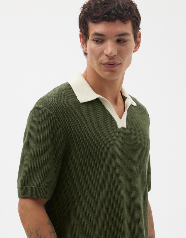 AERE - Contrast Collar Relaxed Cotton Polo
