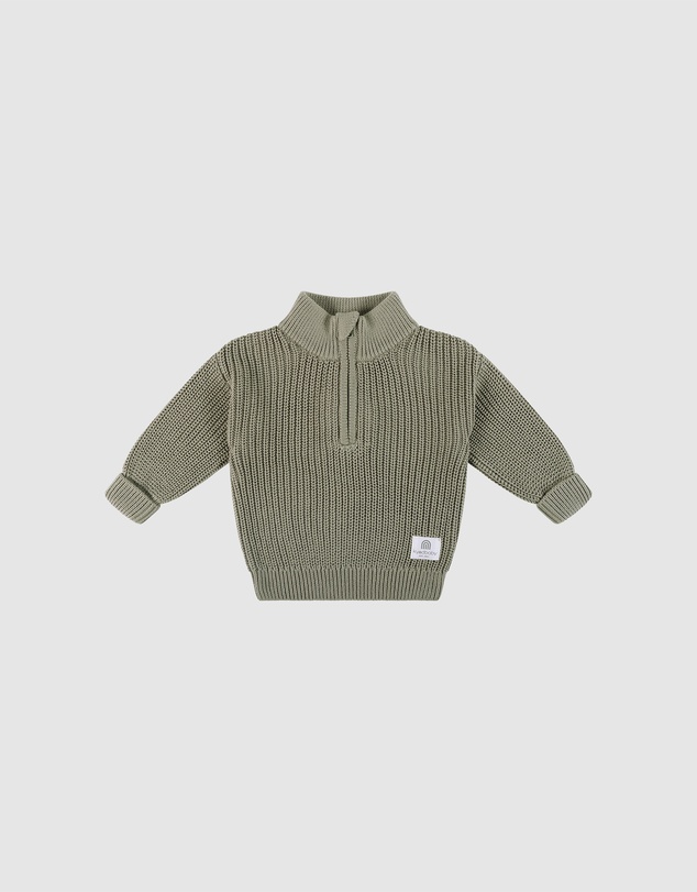 Kynd Baby - Knit Rib Jumper in Olive