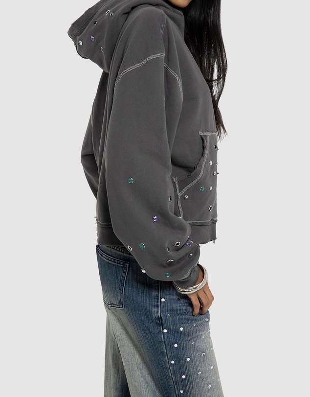 Jaded London - Rhinestone Embellished Oversized Hoodie