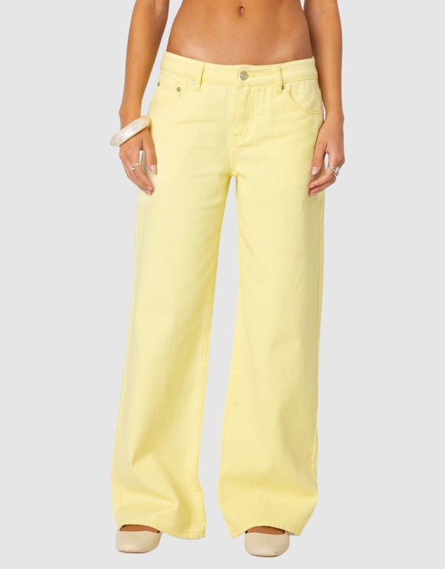 EDIKTED - Mud Wash Low Rise Slouchy Jeans