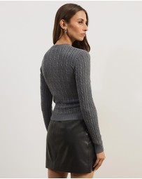 Atmos&Here - Tessa Crewneck Cable Knit Sweater
