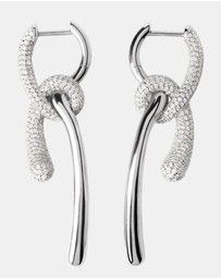 PDPAOLA - Pave Twist Silver Hoop Earrings