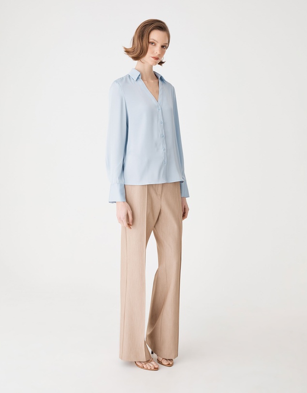 Forcast - Lila V-neck Satin Blouse