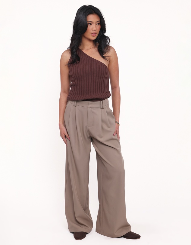 Petal & Pup - Kathryn Wide Leg Pant - Beige