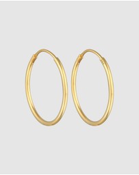 Elli Jewelry - Earrings Creoles Round Basic Classic Timeless in 925 Sterling Silver Gold Plated