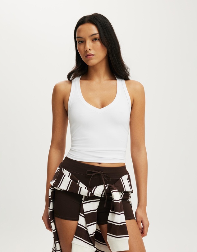 Cotton On Body Active - Ultra Soft Plunge Front Racer Tank