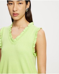 Lindsay Nicholas New York - Frill V-Neck Shell Top