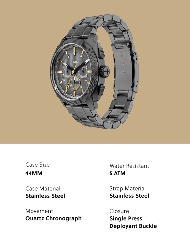 Fossil - Machine Gun-Metal Chronograph Watch