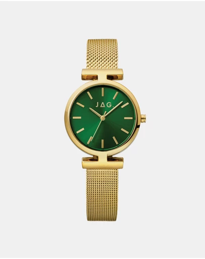 Jag - Mudgee Womens Green Dial 35mm Gold Watch