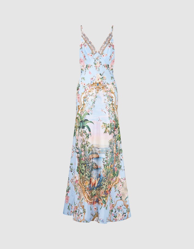 Camilla - V-Neck Full Length Bias Slip Dress