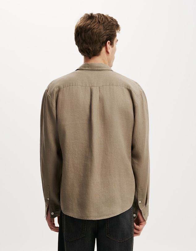 Cotton On - Relaxed Linen Long Sleeve Shirt