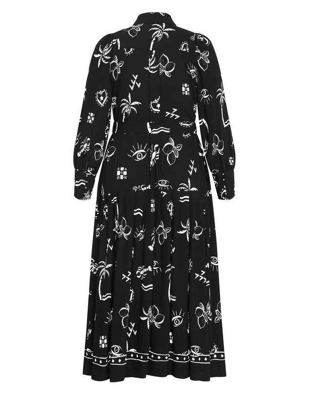 City Chic - Plus size Kinsley Print Maxi Dress - black