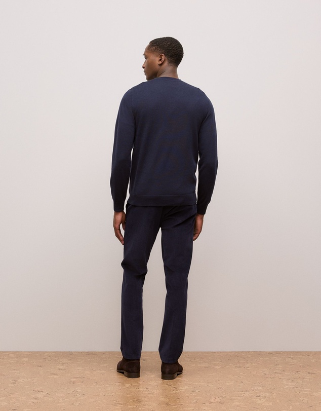 Trenery - Merino V Neck in Night Sky