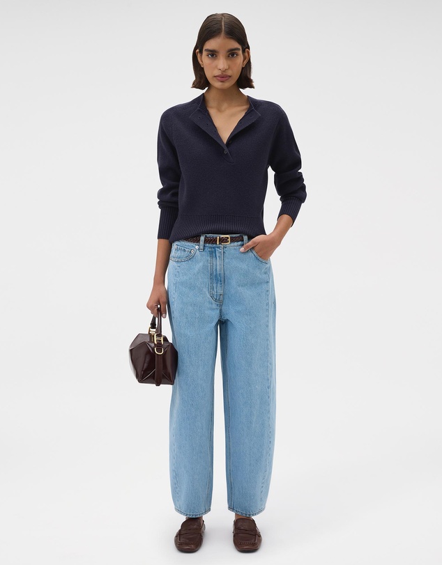 Oroton - Rib Knit Henley Top