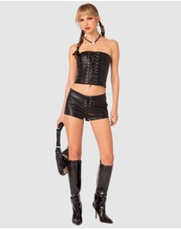 EDIKTED - Wilde lace up faux leather corset