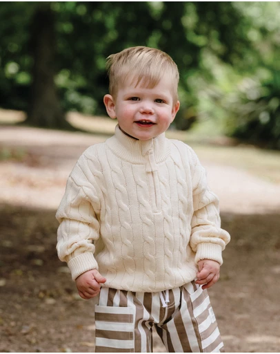 Kynd Baby - Knit Rib Jumper in Ivory