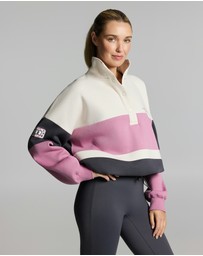 Rockwear - Cosy Fleece Blocked Snap Crew