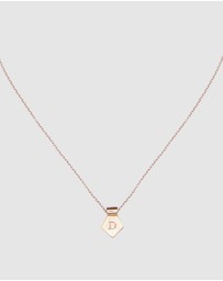 CA Jewellery - Letter D Pendant Necklace Rose Gold